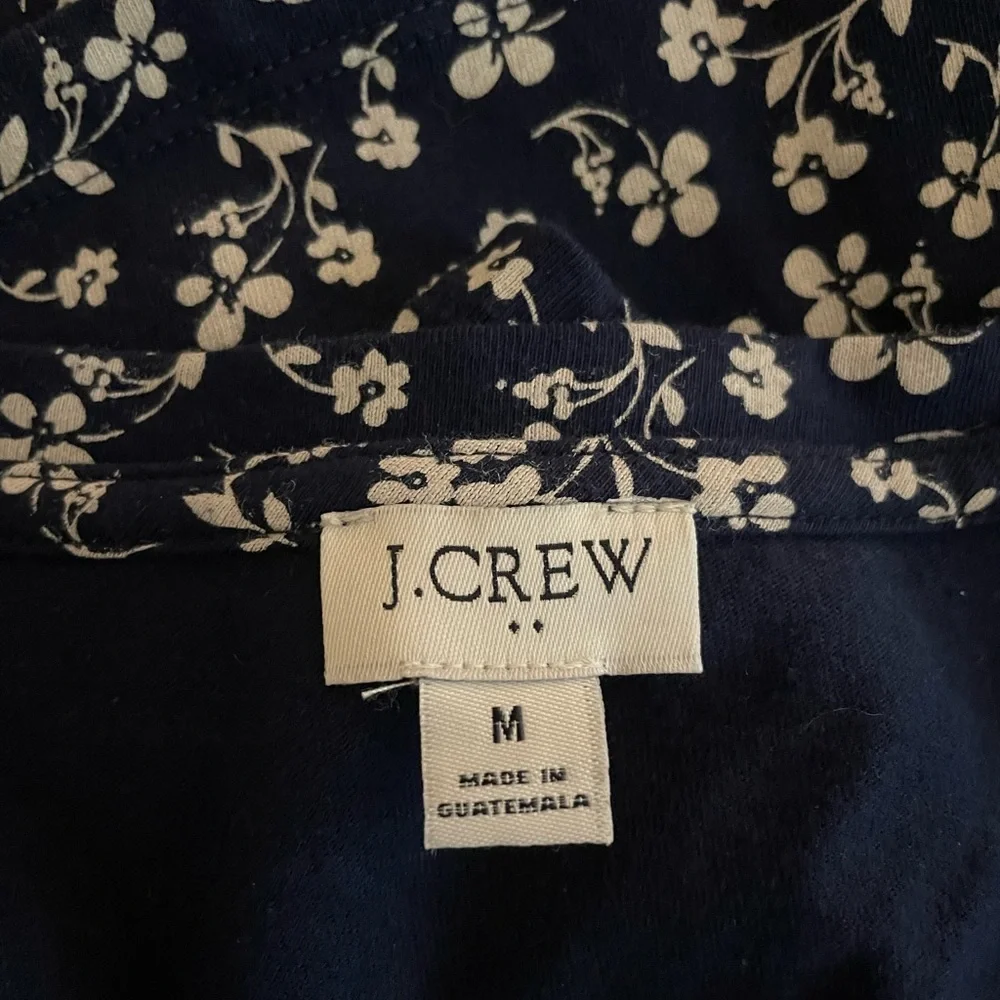 JCREW Navy Midi Floral Dress size M - Picture 3 of 3